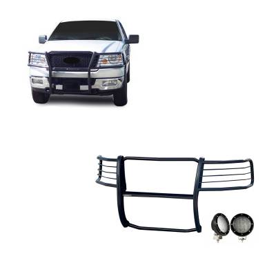 Black Horse Off Road - Black Horse 17FP28MA-PLFB Black Grille Guard w/LED for 04-08 Ford F150
