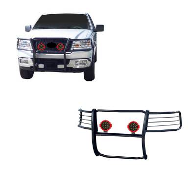 Black Horse Off Road - Black Horse 17FP28MA-PLR Black Grille Guard w/LED for 04-08 Ford F150