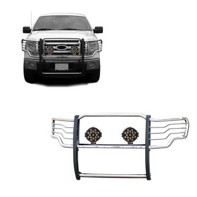 Black Horse Off Road - Black Horse 17FP30MSS-PLB SS Grille Guard w/LED for 09-14 Ford F150