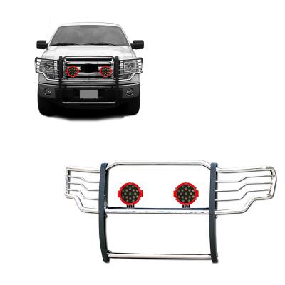 Black Horse Off Road - Black Horse 17FP30MSS-PLR SS Grille Guard w/LED for 09-14 Ford F150