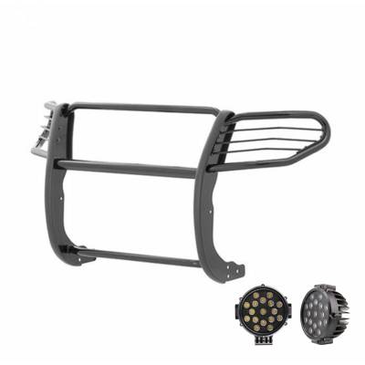 Black Horse Off Road - Black Horse 17FP31-MA-PLB Grille Guard Kit w/Black LED's