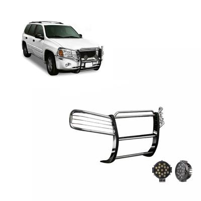 Black Horse Off Road - Black Horse 17GD26MSS-PLB SS Grille Guard w/LED for 02-09 GMC Envoy