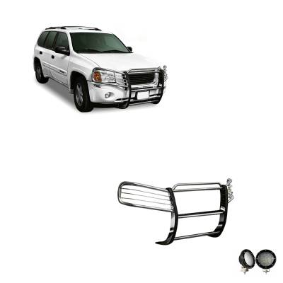 Black Horse Off Road - Black Horse 17GD26MSS-PLFB SS Grille Guard w/LED for 02-09 GMC Envoy