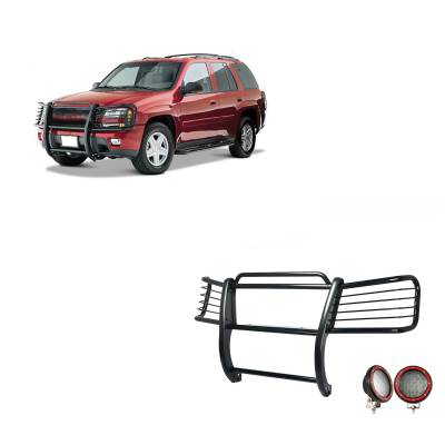 Black Horse Off Road - Black Horse 17GK26MA-PLFR Black Grille Guard w/LED for Trailblazer/EXT
