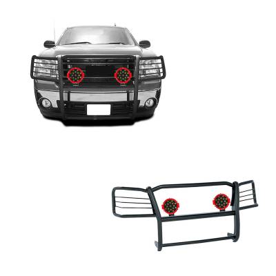 Black Horse Off Road - Black Horse 17GS10MA-PLR Black Grille Guard w/LED for 07-13 GMC Sierra 1500
