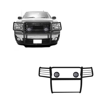 Black Horse Off Road - Black Horse 17GS10MA-PLFB Black Grille Guard w/LED for 07-13 GMC Sierra 1500