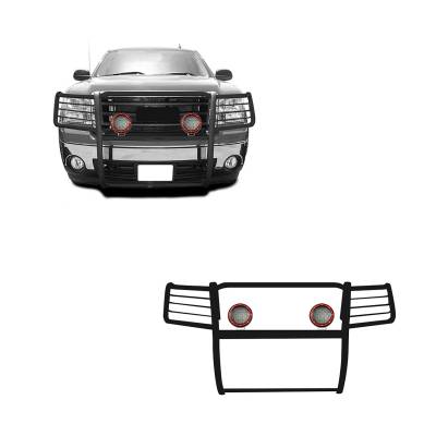 Black Horse Off Road - Black Horse 17GS10MA-PLFR Black Grille Guard w/LED for 07-13 GMC Sierra 1500