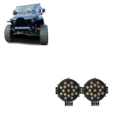 Black Horse Off Road - Black Horse PL2265 LED 7" Diameter Lights Clear Universal