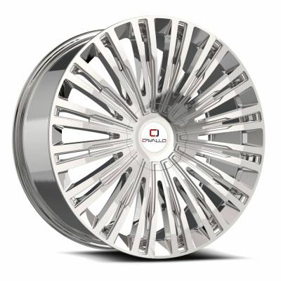 Cavallo - Cavallo Wheel CLV-48 22x9.5 Blank 15mm Chrome CLV-482295BLANK+15NC