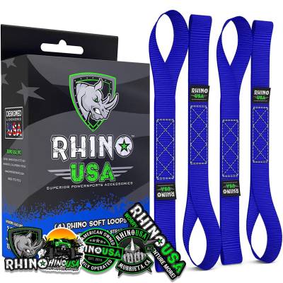 Rhino USA - Rhino USA SOFT4PACK-BLU Soft Loops Motorcycle Tie-Down Set 4pc Blue
