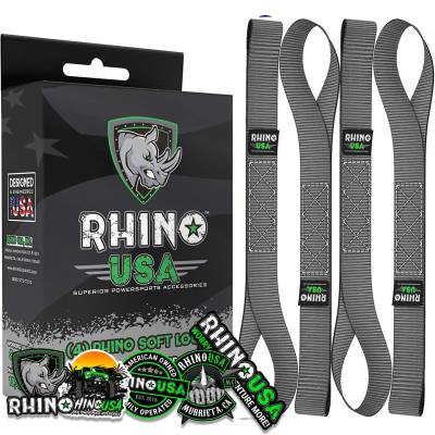 Rhino USA - Rhino USA SOFT4PACK-GRY Soft Loops Motorcycle Tie-Down Set 4pc Gray