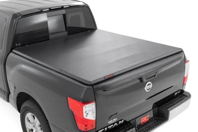 Rough Country Suspension Systems - Rough Country Soft Tri-Fold Tonneau Cover for 14-25 Nissan Titan 5.5' 41816555A