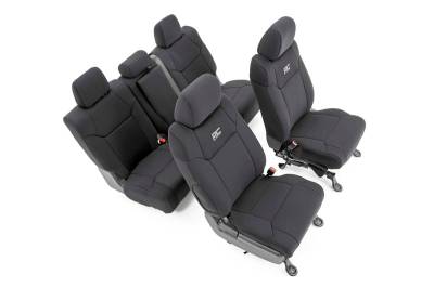 Rough Country Suspension Systems - Rough Country Front/Rear Seat Covers Black for 14-21 Tundra CrewMax 91027A