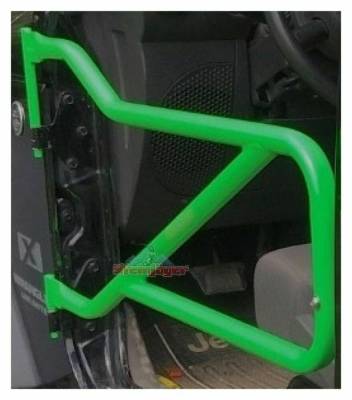 Steinjager - Steinjager Front Tubular Trail Doors-Neon Green for Wrangler JK J0040946