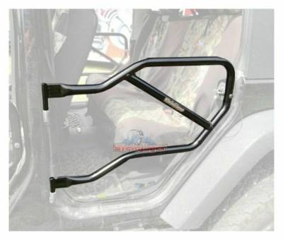 Steinjager - Steinjager Rear Tubular Trail Doors Black for Wrangler JK 4DR J0031027