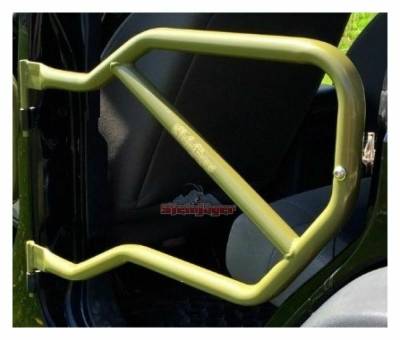 Steinjager - Steinjager Rear Tubular Trail Doors-Locas Green for Wrangler JK 4DR J0040958