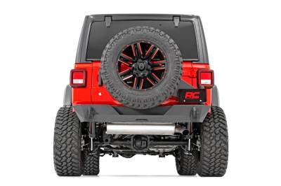 Rough Country Suspension Systems - Rough Country Rear Trail Bumper w/Tire Carrier Black for Wrangler JL 10598