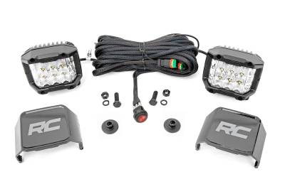 Rough Country Suspension Systems - Rough Country A-Pillar 3" LED Ditch Light Kit-Flood 21-24 Bronco 71050
