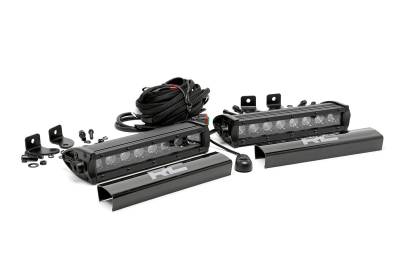 Rough Country Suspension Systems - Rough Country Black Series 8" Single Row LED Light Bar Pair 70728BL