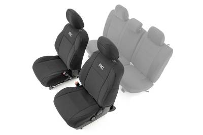 Rough Country Suspension Systems - Rough Country 91030 Black Front Seat Covers for 16-23 Toyota Tacoma Double Cab
