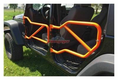 Steinjager - Steinjager Front/Rear Tubular Trail Doors-Orange for Jeep JK 4DR J0040935