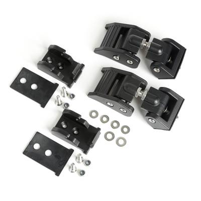 Rugged Ridge - Rugged Ridge Adjustable Aluminum Hood Catch Kit Black 11210.18