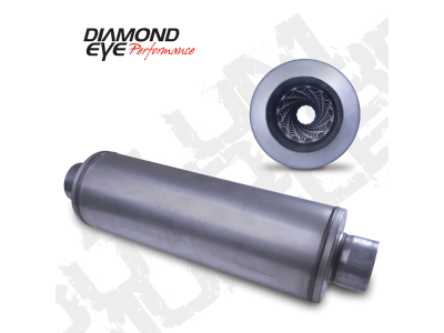 Diamond Eye Performance - Diamond Eye 460005 Muffler 4" Single In/Out Aluminized Louvered 30" Long