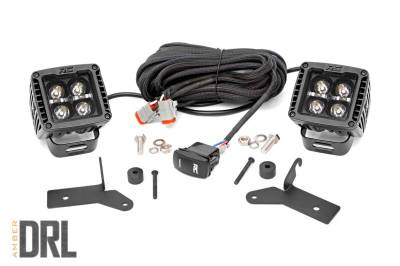 Rough Country Suspension Systems - Rough Country 70052DRLA A-Pillar 2" LED Ditch Light Kit-Spot for Jeep JL/JT