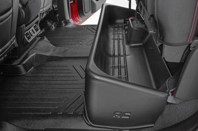 Rough Country Suspension Systems - Rough Country Rear Underseat Storage Bin Black Silverado/Sierra Crew RC09051A