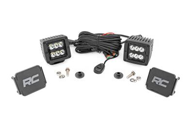 Rough Country Suspension Systems - Rough Country 71047 A-Pillar 2" LED Ditch Light Kit-Spot for 21-25 Ford Bronco