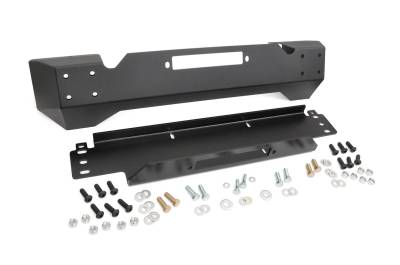 Rough Country Suspension Systems - Rough Country 1012 Front Stubby Winch Bumper Black for 97-06 Jeep Wrangler TJ
