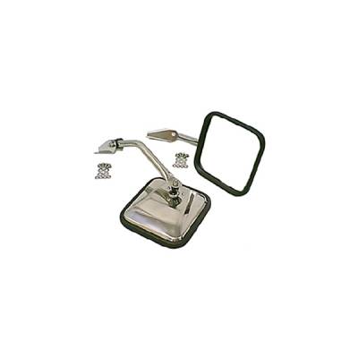 Rugged Ridge - Rugged Ridge 11005.01 Side Mirror Kit Stainless Steel for Jeep CJ