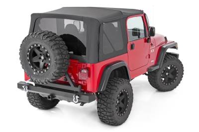 Rough Country Suspension Systems - Rough Country RC84050.35 Soft Top for OEM Hardware Black for 87-95 Wrangler YJ
