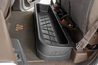 Rough Country Suspension Systems - Rough Country RC09281A Rear Underseat Storage Bin Black for 15-26 Ford F150 Crew