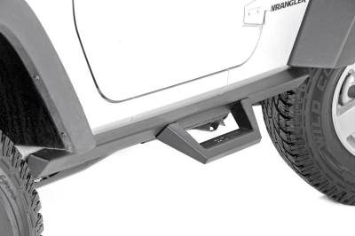Rough Country Suspension Systems - Rough Country 90763 Contoured Drop Step Nerf Bars for 07-18 Jeep Wrangler JK 2DR