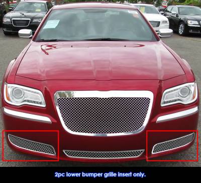 APS - APS Wire Mesh Fog Light Grilles-Polish for 11-14 Chrysler 300C GR18GFC02S