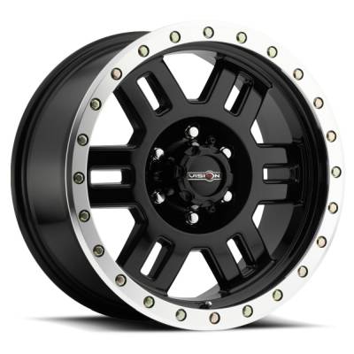Vision Wheel - Vision Wheels 398 Manx 18x9 6x5.5 0mm Black Gloss w/Machined Lip 398-8983GBML0