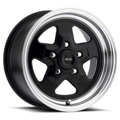 Vision Wheel - Vision Wheels 521H5873B27 521H Nitro 15x8 5x5.0 27mm Black Gloss w/Machined Lip