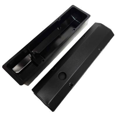 PRW - PRW 4035007 Valve Cover Aluminum Fabricated for Chevy SB Tall Black Anodized