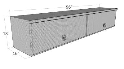 Unique Truck Accessories - Unique Truck HTB96C 16"x18"x96" Hi Cap HD Top Sider .10 Diamond Flip-Up Doors