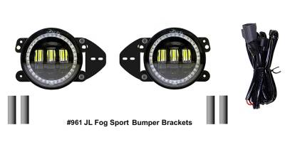 Quake LED - Quake LED QTE961 4" Fog Lights w/DRL Halo & Turn Signal for JL/Gladiator