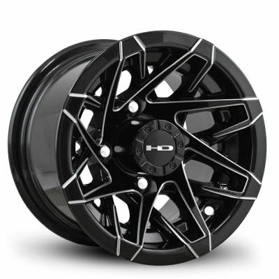 HD Wheels - HD Wheels Canyon 10x7 4x4.0 -14mm Gloss Black/Milled CY107042-14GB-M