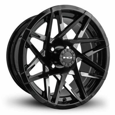 HD Wheels - HD Wheels Canyon 12x7 4x4.0 -14mm Gloss Black/Milled CY127042-14ML3