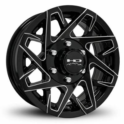 HD Wheels - HD Wheels Canyon 15x6 6x5.5 0mm Gloss Black/Milled CY1560830GB-M