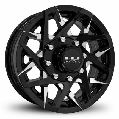 HD Wheels - HD Wheels Canyon 16x6 8x6.5 0mm Gloss Black/Milled CY1660820ML3