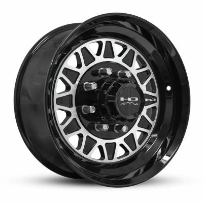 HD Wheels - HD Wheels HDT 17.5x6.75 8x6.5 0mm Gloss Black/Machined HD175675820GBM-LC8