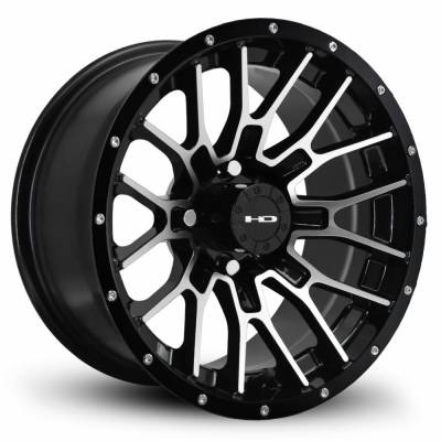 HD Wheels - HD Wheels RTC 14x7 4x4.0 -14mm Gloss Black/Machined RT147042-14BK-R