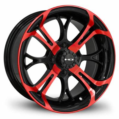 HD Wheels - HD Wheels Spinout 14x7 4x4.0 -10mm Gloss Blue/Black SO147042-10BK-BL