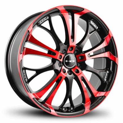 HD Wheels - HD Wheels Spinout 22x8.5 5x115/120 20mm Gloss Red/Black SO22856220BK-R