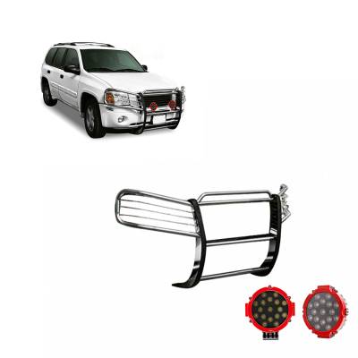 Black Horse Off Road - Black Horse 17GD26MSS-PLR SS Grille Guard w/LED for 02-09 GMC Envoy